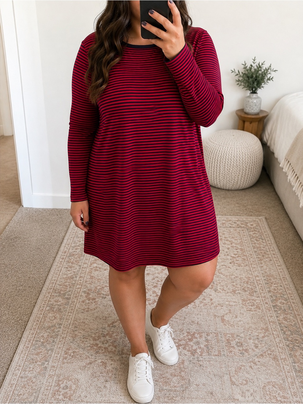 VINEYARD VINES Red Striped Dress XL